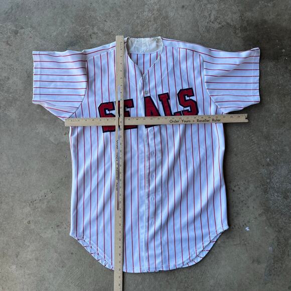VINTAGE SAN FRANCISCO SEALS NO, 18 50S LARGE BASEBALL SHIRT STRIPES - Picture 4 of 4